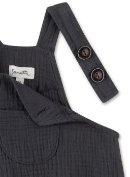 Preview: Unisex Latzhose Musselin grau